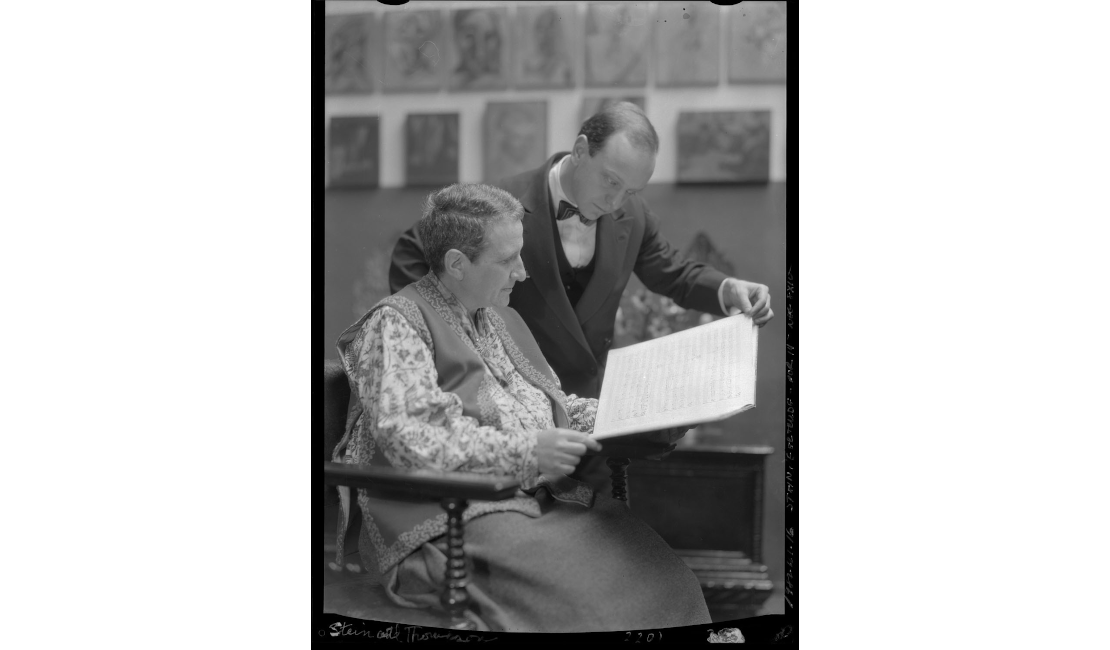 Gertrude Stein and Virgil Thomson (Thérèse Bonney, © The Regents of the University of California, The Bancroft Library, University of California, Berkeley. This work is made available under a Creative Commons Attribution 4.0 license.)